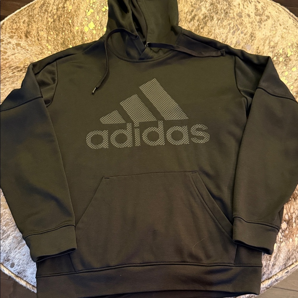 Adidas Men's Charcoal Hoodie with Front Logo